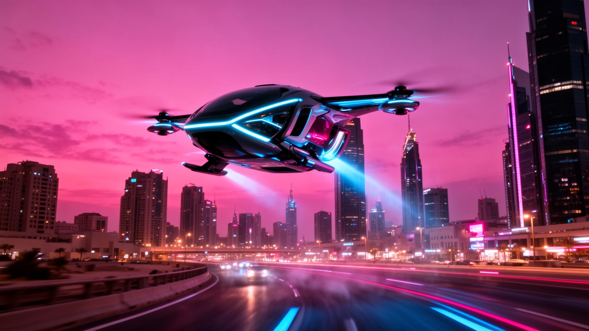 Flying taxi over Kuwait